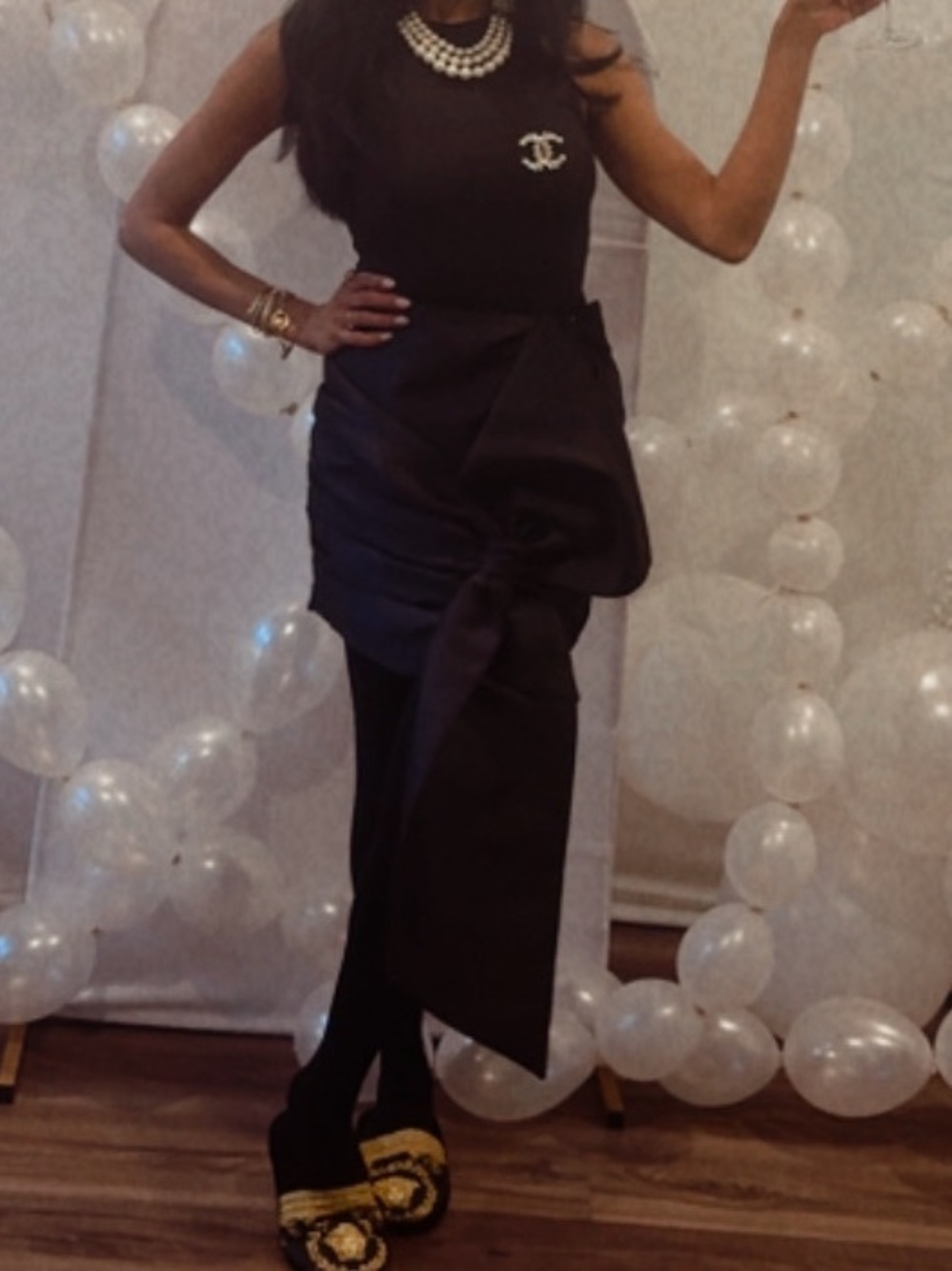 Chic black skirt with bow tie. Perfect for a special event